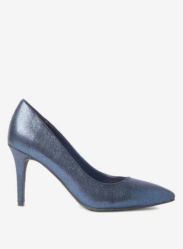 Dorothy Perkins Blue Textured Enzo Court Shoes