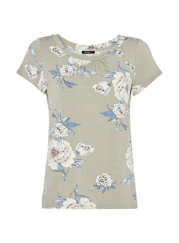 Dorothy Perkins *roman Originals Grey Floral Print T-shirt