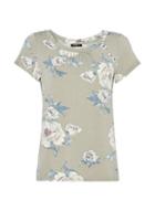 Dorothy Perkins *roman Originals Grey Floral Print T-shirt