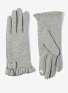 Dorothy Perkins Grey Jersey Bow Gloves