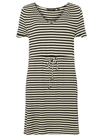Dorothy Perkins Black And Ivory Striped T-shirt Dress