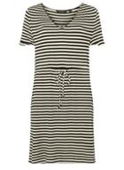 Dorothy Perkins Black And Ivory Striped T-shirt Dress