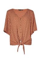 Dorothy Perkins Ginger Spotted Tie Front Top