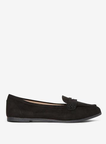 Dorothy Perkins Wide Fit Black Latte Loafers