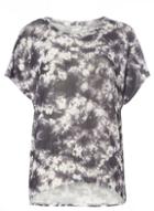 Dorothy Perkins *voulez Vous Black Crinkle Tie Dye T-shirt