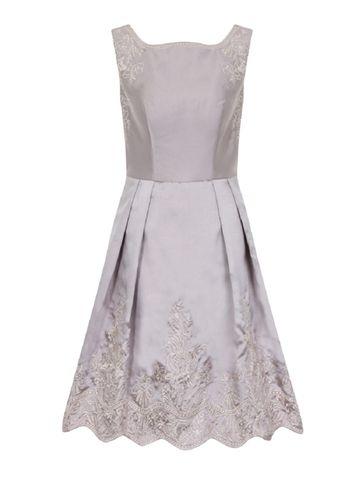 Dorothy Perkins *chi Chi London Brown Embroidered Midi Dress