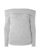 Dorothy Perkins Grey Brushed Bardot Top