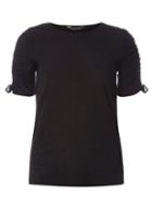 Dorothy Perkins Black Ruched Sleeve Top