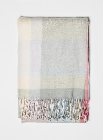 Dorothy Perkins Blue And Pink Pastel Checked Scarf