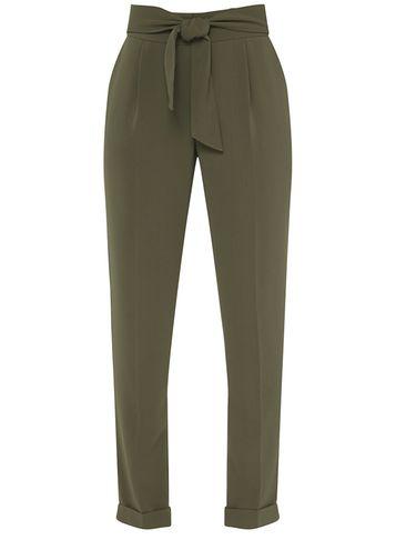 Dorothy Perkins *tall Khaki Tie Waist Tapered Leg Trousers