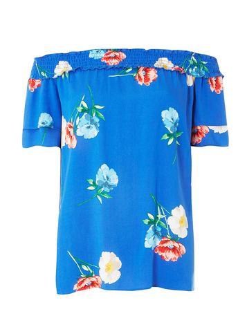 Dorothy Perkins Cobalt Floral Bardot Top