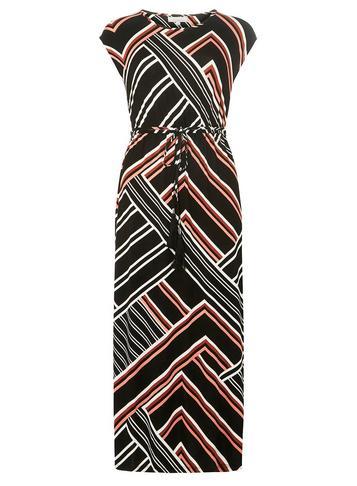 Dorothy Perkins Petite Black Tassel Front Maxi Dress