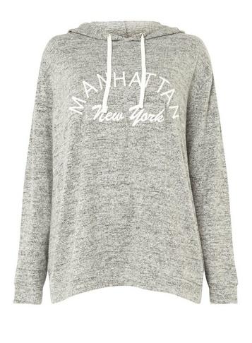 Dorothy Perkins *dp Curve Grey Manhattan Brushed Hoodie