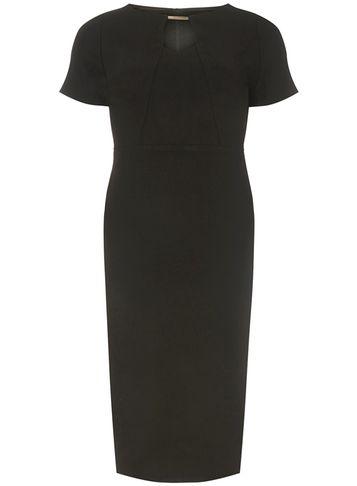 Dorothy Perkins *tall Black Bar Neck Bengaline Shift Dress