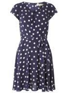 Dorothy Perkins *billie & Blossom Navy Spot Viscose Dress