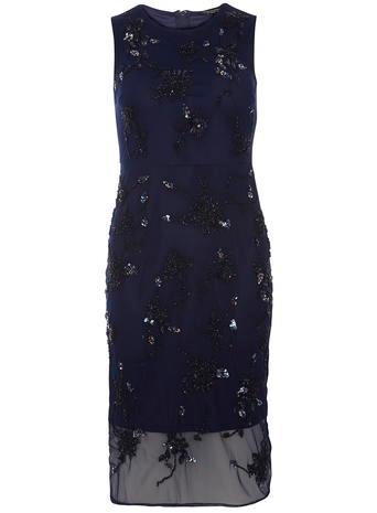 Dorothy Perkins Navy Beaded Pencil Dress