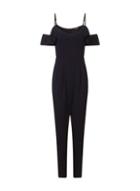 Dorothy Perkins *girls On Film Navy Cold Shoulder Jumpsuit