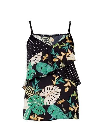 *only Black Tropical Print Strappy Camisole Top