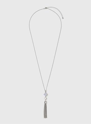 Dorothy Perkins Cubic Zirconia Tassel Necklace