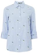 Dorothy Perkins Blue Striped Ditsy Embroidered Shirt