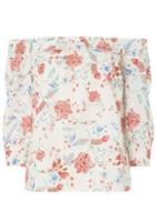 Dorothy Perkins Ivory Folk Floral Print Bardot Top