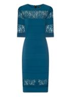 Dorothy Perkins *paper Dolls Teal Lace Insert Bodycon Dress