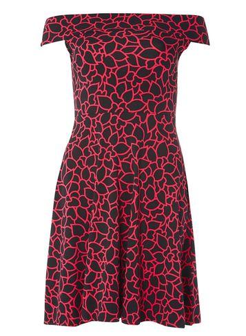 Dorothy Perkins Black Floral Bardot Dress