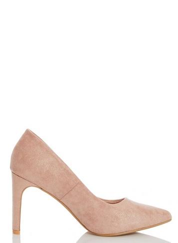 *quiz Blush Shimmer Court Shoes