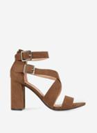 Dorothy Perkins Olive 'staffie' Cross Block Heel Sandals