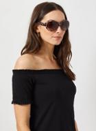 Dorothy Perkins Black Colour Block Oversized Sunglasses
