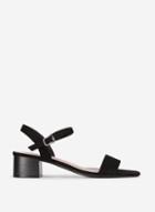 Dorothy Perkins Wide Fit Bright Black Square Toe Hisd Heeled Sandals