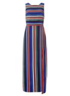 Dorothy Perkins Multi Coloured Striped Maxi Dress With Tie Waist
