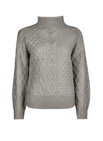 Dorothy Perkins Petite Grey Cable Jumper