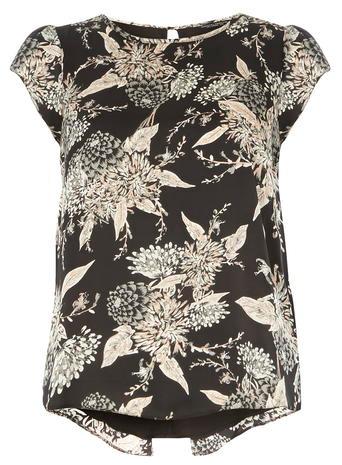 Dorothy Perkins Black Floral Print Tee