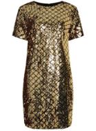 Dorothy Perkins *gold Diamond Sequin Shift Dress