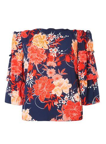 Dorothy Perkins Navy Balloon Sleeve Blouse