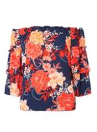 Dorothy Perkins Navy Balloon Sleeve Blouse