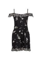 Dorothy Perkins Black Floral Wrap Playsuit