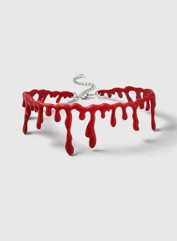 Dorothy Perkins Red Blood Drip Choker Necklace