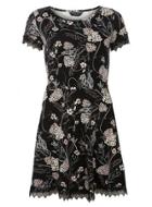 Dorothy Perkins Black Floral Lace Trim Dress