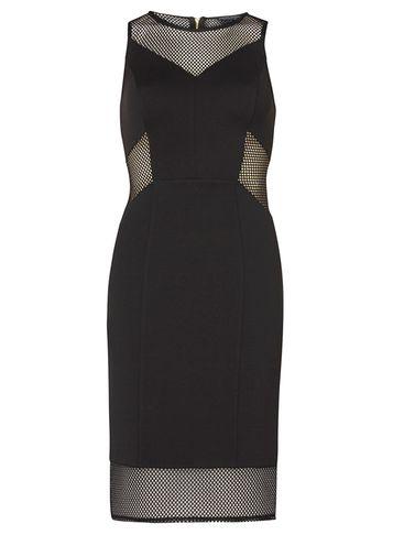 Dorothy Perkins Black Mesh Panel Pencil Dress