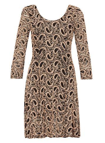 Dorothy Perkins *izabel London Multi Beige Lace Skater Dress