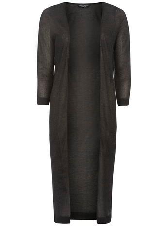 Dorothy Perkins Black Rib Sparkle Long Line Cardigan
