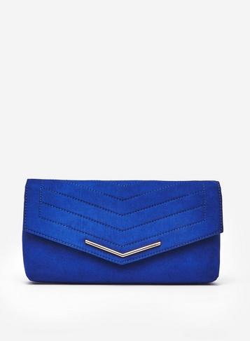 Dorothy Perkins Cobalt Metal Bar Clutch