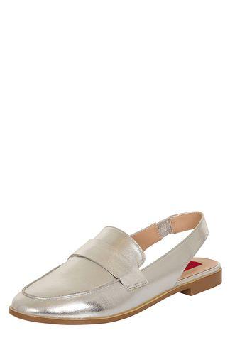 Dorothy Perkins *london Rebel Silver Slingback Loafers