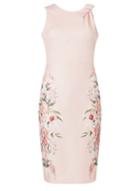 Dorothy Perkins Pink Placement Bow Shoulder Pencil Dress