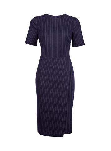 Dorothy Perkins Navy Pinstriped Tailored Dress