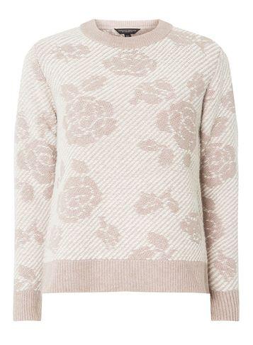 Dorothy Perkins Pink Floral Jacquard Jumper