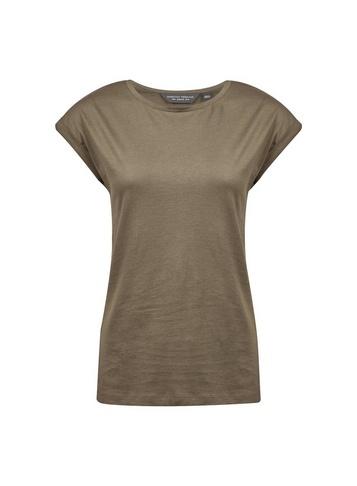 Dorothy Perkins Khaki Roll Sleeve Cotton T-shirt