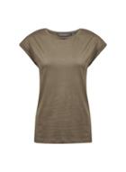 Dorothy Perkins Khaki Roll Sleeve Cotton T-shirt